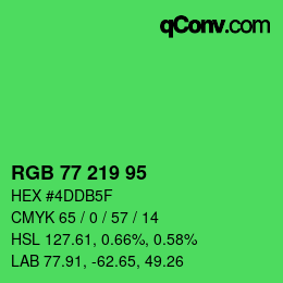 Color code: RGB 77 219 95 | qconv.com