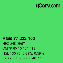 Color code: RGB 77 222 103 | qconv.com