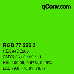 Color code: RGB 77 226 3 | qconv.com