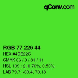 Color code: RGB 77 226 44 | qconv.com