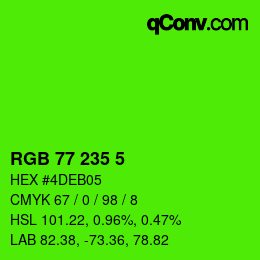 颜色代码: RGB 77 235 5 | qconv.com