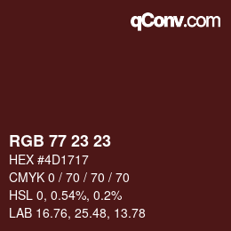 Color code: RGB 77 23 23 | qconv.com