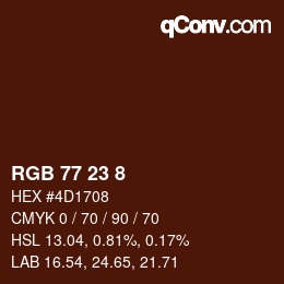 カラーコード: RGB 77 23 8 | qconv.com