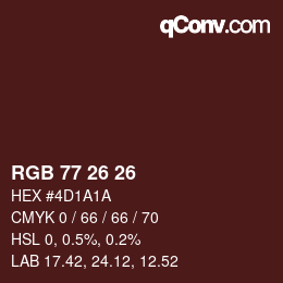 Farbcode: RGB 77 26 26 | qconv.com