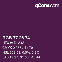 Farbcode: RGB 77 26 74 | qconv.com
