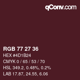 Código de color: RGB 77 27 36 | qconv.com