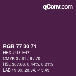 カラーコード: RGB 77 30 71 | qconv.com