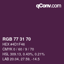 Código de color: RGB 77 31 70 | qconv.com