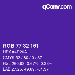 颜色代码: RGB 77 32 161 | qconv.com