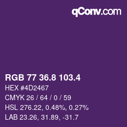 カラーコード: RGB 77 36.8 103.4 | qconv.com