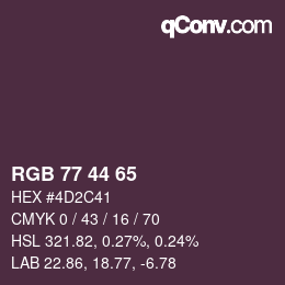 Farbcode: RGB 77 44 65 | qconv.com