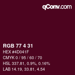 カラーコード: RGB 77 4 31 | qconv.com