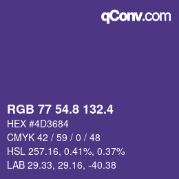 カラーコード: RGB 77 54.8 132.4 | qconv.com