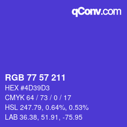 Color code: RGB 77 57 211 | qconv.com