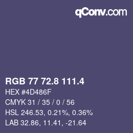 カラーコード: RGB 77 72.8 111.4 | qconv.com