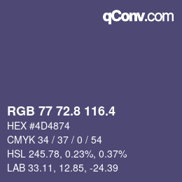 カラーコード: RGB 77 72.8 116.4 | qconv.com