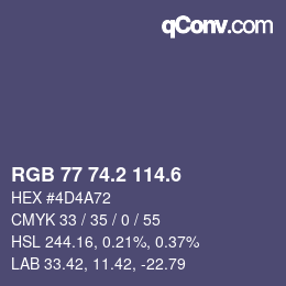 カラーコード: RGB 77 74.2 114.6 | qconv.com