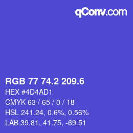カラーコード: RGB 77 74.2 209.6 | qconv.com