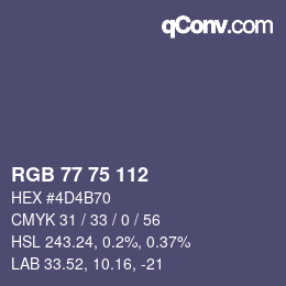 Farbcode: RGB 77 75 112 | qconv.com
