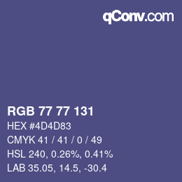Farbcode: RGB 77 77 131 | qconv.com