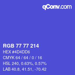 Color code: RGB 77 77 214 | qconv.com