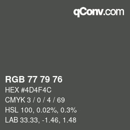 Código de color: RGB 77 79 76 | qconv.com