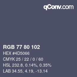 カラーコード: RGB 77 80 102 | qconv.com