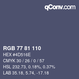 Color code: RGB 77 81 110 | qconv.com