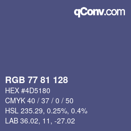 颜色代码: RGB 77 81 128 | qconv.com