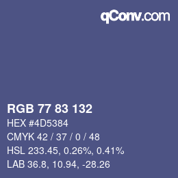 Color code: RGB 77 83 132 | qconv.com