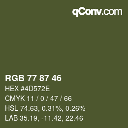 Color code: RGB 77 87 46 | qconv.com