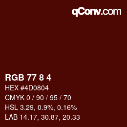 颜色代码: RGB 77 8 4 | qconv.com