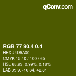 カラーコード: RGB 77 90.4 0.4 | qconv.com