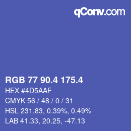 カラーコード: RGB 77 90.4 175.4 | qconv.com