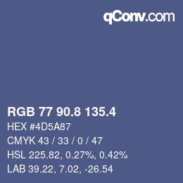 カラーコード: RGB 77 90.8 135.4 | qconv.com