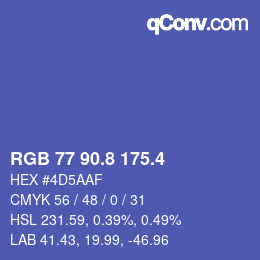 カラーコード: RGB 77 90.8 175.4 | qconv.com