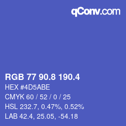 カラーコード: RGB 77 90.8 190.4 | qconv.com