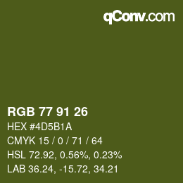 Código de color: RGB 77 91 26 | qconv.com