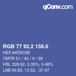 カラーコード: RGB 77 92.2 158.6 | qconv.com