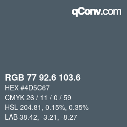 カラーコード: RGB 77 92.6 103.6 | qconv.com