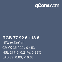 カラーコード: RGB 77 92.6 118.6 | qconv.com