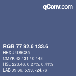 カラーコード: RGB 77 92.6 133.6 | qconv.com