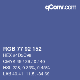 Color code: RGB 77 92 152 | qconv.com