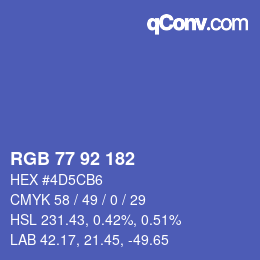 カラーコード: RGB 77 92 182 | qconv.com