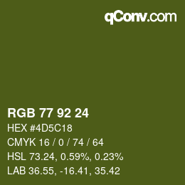 颜色代码: RGB 77 92 24 | qconv.com