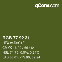 颜色代码: RGB 77 92 31 | qconv.com