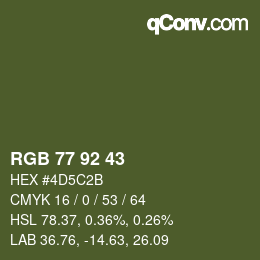 カラーコード: RGB 77 92 43 | qconv.com