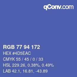 Código de color: RGB 77 94 172 | qconv.com