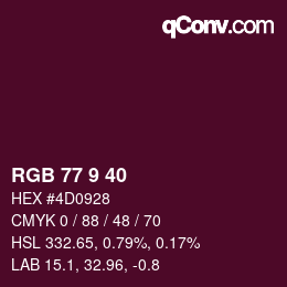 カラーコード: RGB 77 9 40 | qconv.com