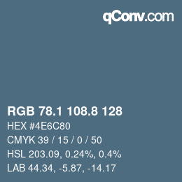 Color code: RGB 78.1 108.8 128 | qconv.com
